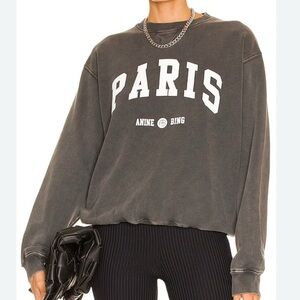 Anine Bing Paris sweatshirt, washed black, gently used, size large